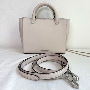 REBECCA MINKOFF Mini Avery Tote Stone Genuine Leather Crossbody Tote Bag